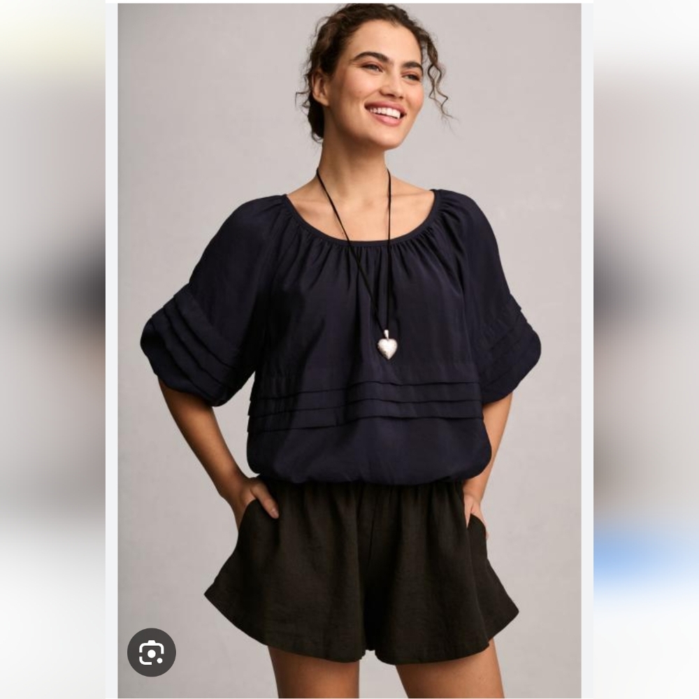 Anthropolohie Maeve Short Sleeve Bubble Tiered Top